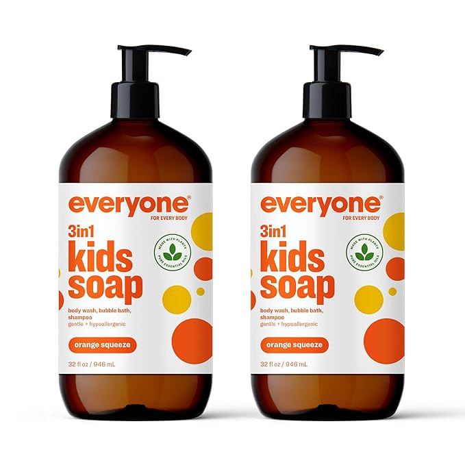 Everyone 3-in-1 Kids Soap, Body Wash, Bubble Bath, Shampoo, 32 Ounce (Pack of 2), Orange Squeeze,... | Amazon (US)