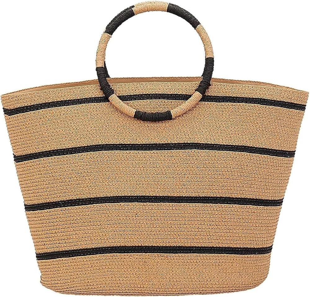 Straw Bag Straw Handbags Tote Bag for Women Straw Tote Bags Rattan Summer Bag Woven Beach Basket ... | Amazon (US)
