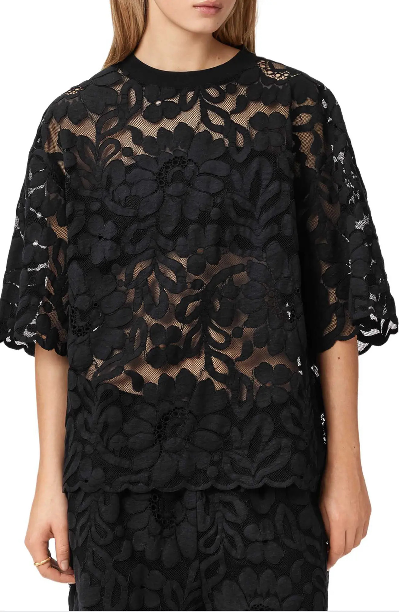 Amelie Floral Lace T-Shirt (Women) | Nordstrom | Nordstrom