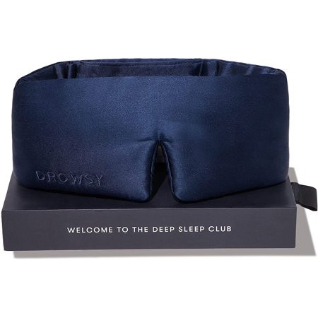 DROWSY Midnight Blue Silk Sleep Mask. Face-Hugging Padded Silk Cocoon for Deep Sleep Therapy in Tota | Walmart (US)
