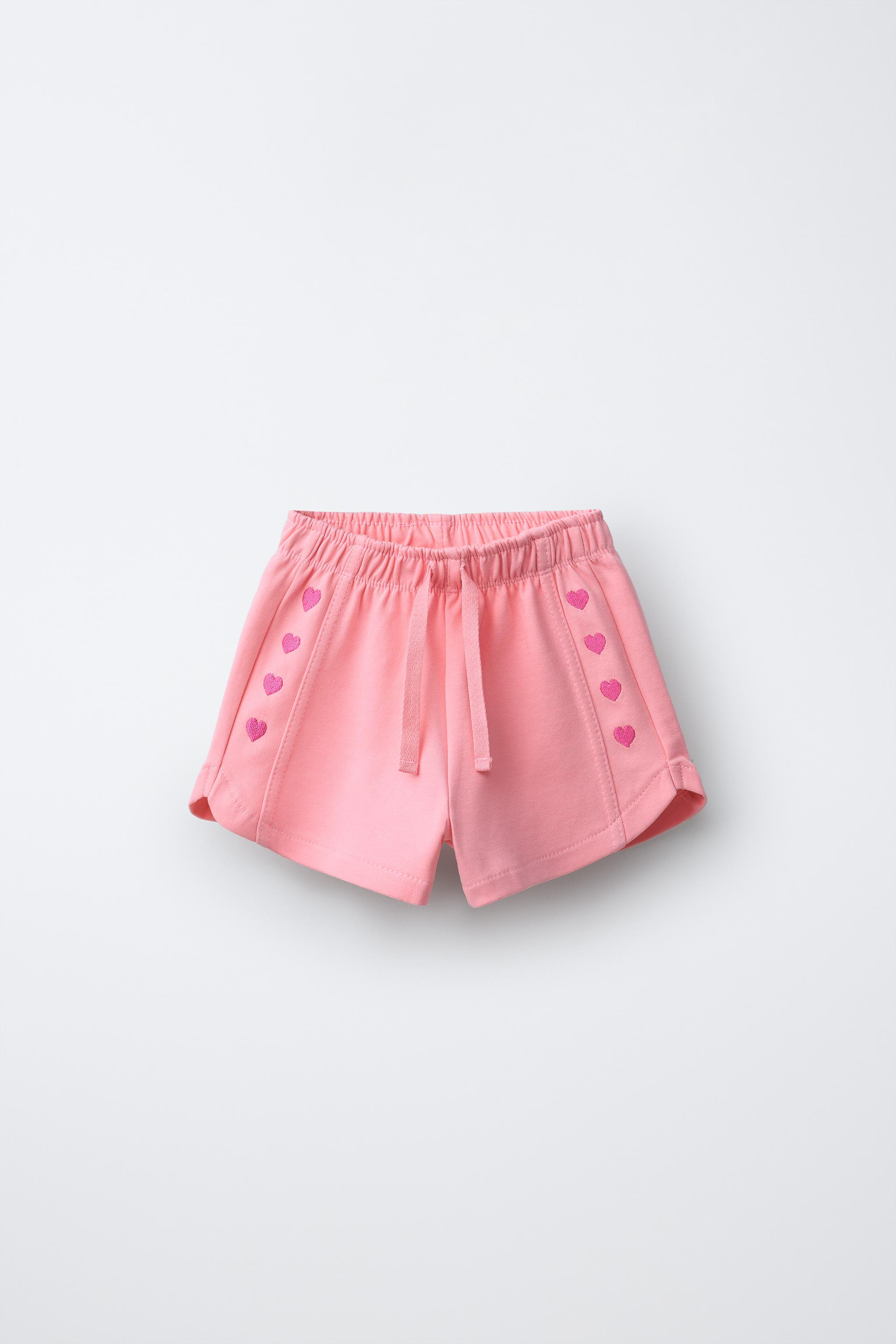 EMBROIDERED HEART INTERLOCK PLUSH SHORTS | Zara US