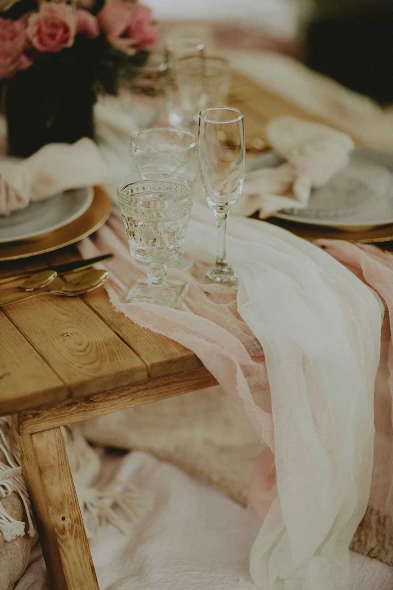 Cheesecloth Fabric, Table Runners Fall Wedding, Gauze Wedding Table Decor, Arch Fabric, Aisle Arb... | Etsy (US)
