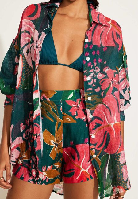 Loving this print! Greens are in for spring/summer & this contrasting print is perfect for the resort vibes we are dying for! Size up in the shorts, just pull on with elastic waist. Grab your size now before it sells out & use code MOBILE20 to get 20% off your entire order! 🌴🌺

#LTKtravel #LTKSpringSale #LTKSeasonal