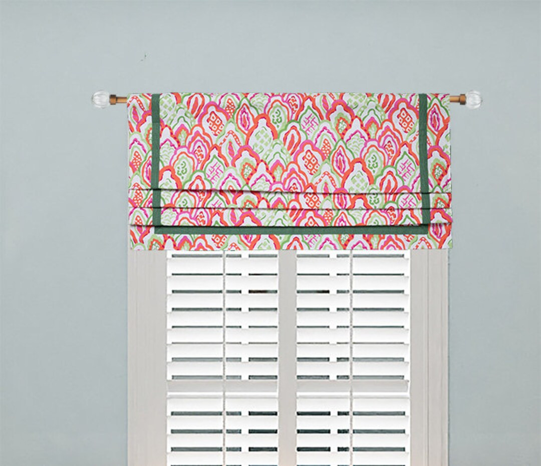 Faux Roman Shades, Pink Linen Cotton Fake Roman Shades, Nursery Room Gifts, Custom Fabric Valance... | Etsy (US)