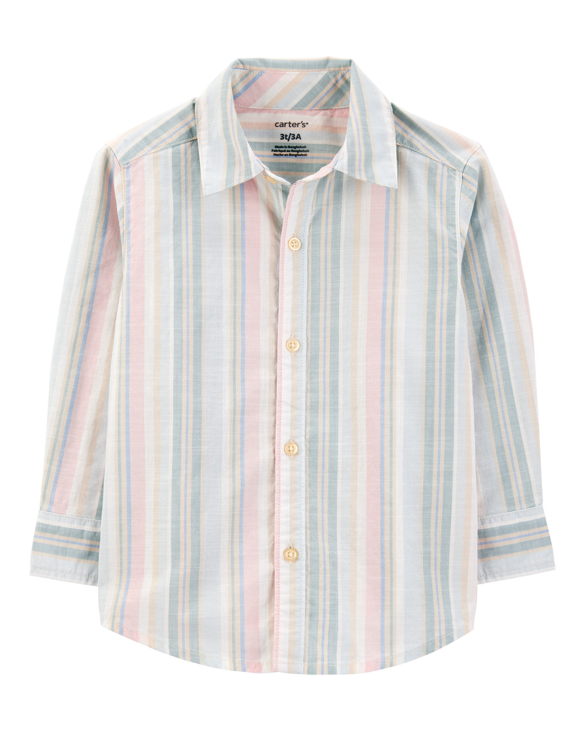 Toddler Striped Woven Long-Sleeve Button-Down Shirt | Carter's Inc
