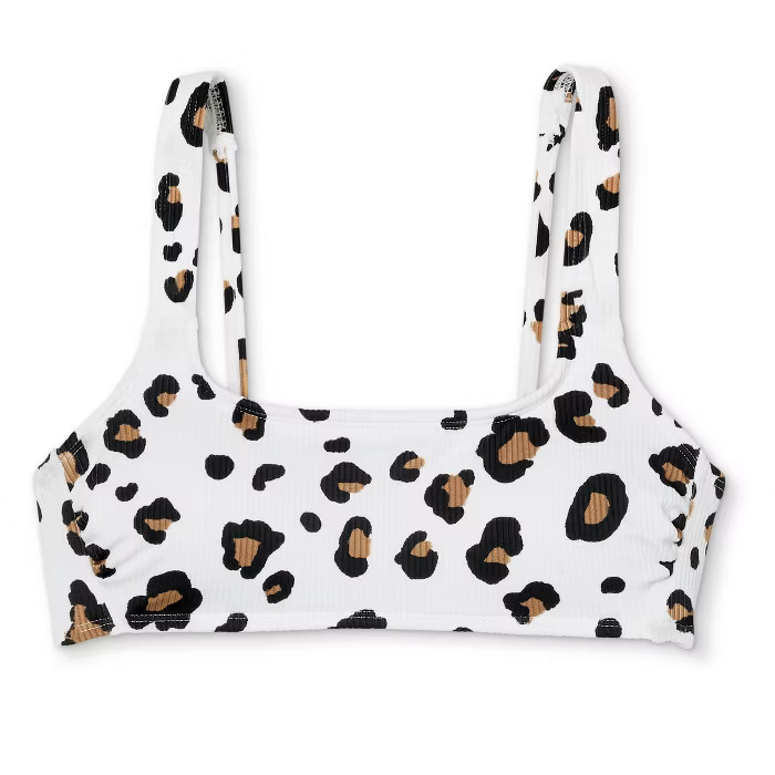 Juniors' Ribbed Bralette Bikini Top - Xhilaration™ Multi Animal Print | Target