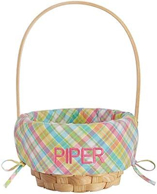 Let's Make Memories Personalized Create Your Own Easter Basket - Plaid with Pink Design - for Kid... | Amazon (US)