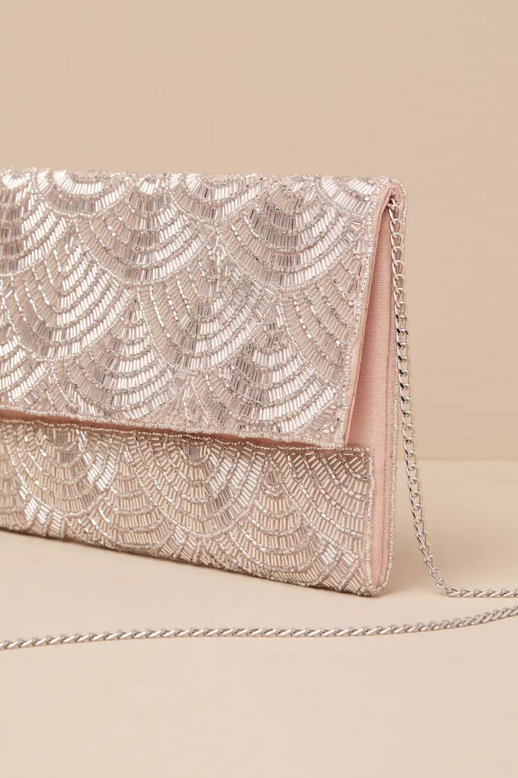 Gehlilah Clear and Blush Beaded Clutch | Lulus