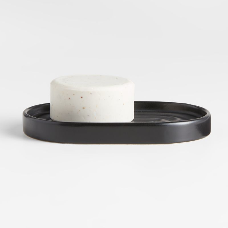 Chet Black Ceramic Soap Dish/Sponge Holder + Reviews | Crate & Barrel | Crate & Barrel