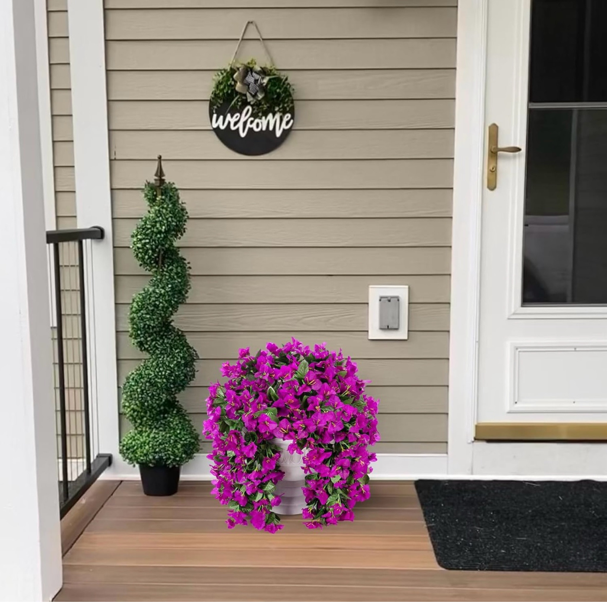 Artificial Faux Bougainvillea Flowers Plants for Outdoor Outside Summer Decoration, 2 pcs Fake Silk UV Resistant Look Real Long Trailing Vines for Front Door Porch Planter Urn Patio Balcony, Purple


#LTKHome #LTKFindsUnder100 #LTKFindsUnder50