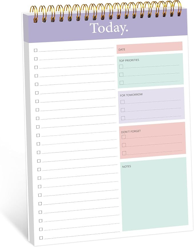 To Do List Notepad, Daily Planner, 6.5" x 9.8" | Amazon (US)