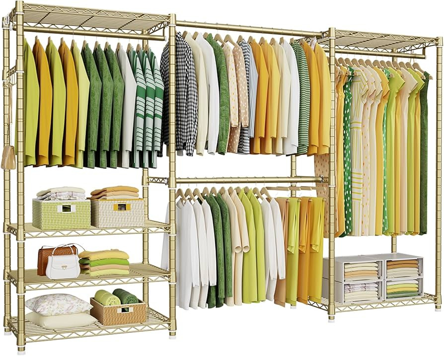 Ulif E1 Heavy Duty Closet Garment Rack, 6 Tiers Adjustable Metal Freestanding Expandable Clothing... | Amazon (US)