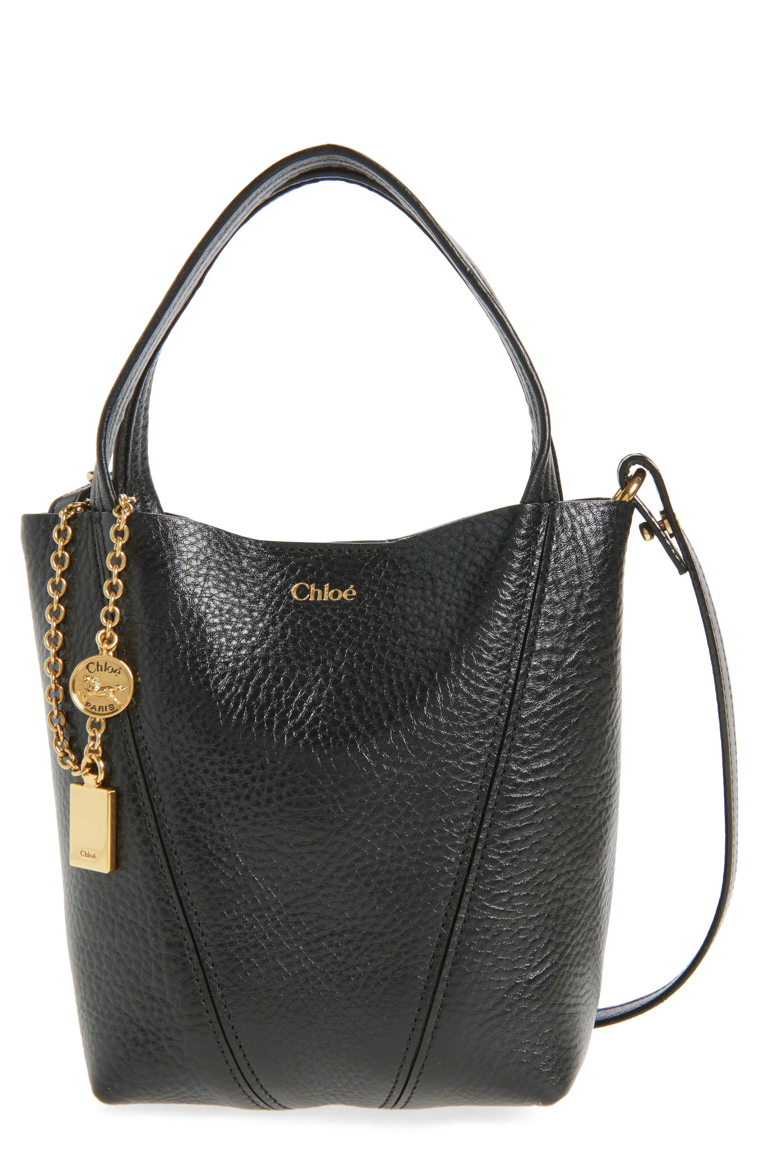 Chloé Small Spin Leather Crossbody Tote in 26M Clay Brown at Nordstrom | Nordstrom