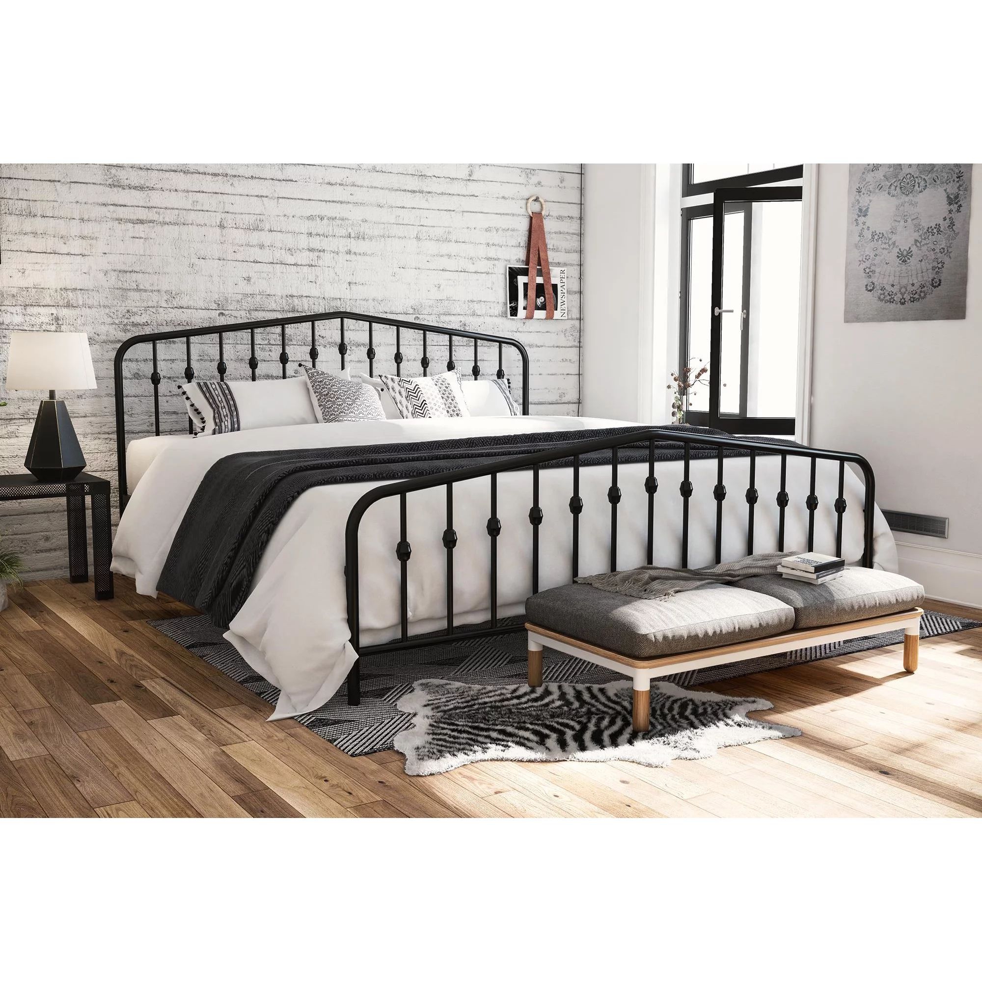 Novogratz Bushwick Metal Bed, King, Black | Walmart (US)