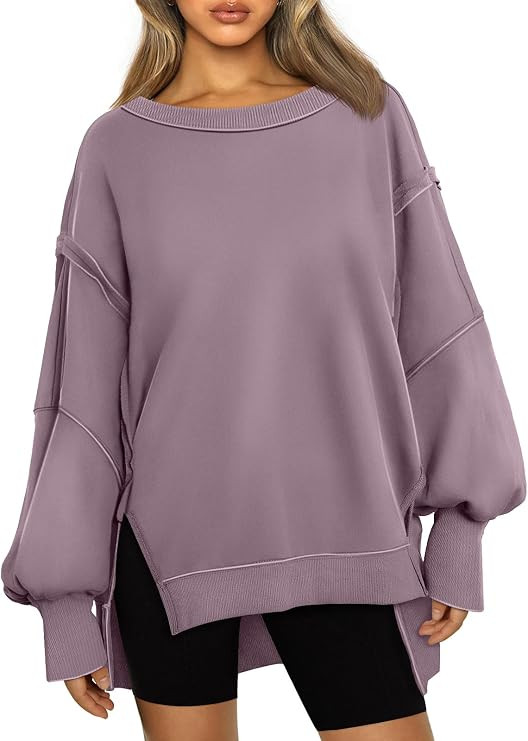 Trendy Queen Women's Oversized Crewneck Sweatshirts Y2K Pullover | Fall Outfits for Women, Soft F... | Amazon (US)