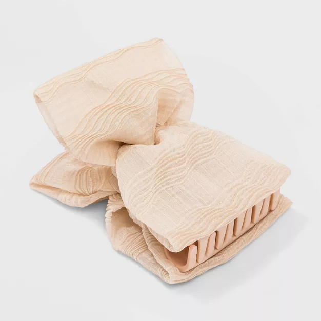 Textured Chiffon with Bow Claw Hair Clip - A New Day™ Off-White | Target