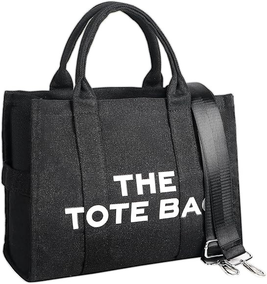 Kmise Canvas Tote Bag Aesthetic for Women Mini Laptop Tote Bag with Zipper for Travel, Office, Sc... | Amazon (US)