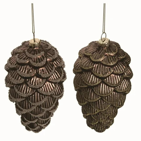 unbranded-Transpac Glass Copper Christmas Acorn Ornaments Set of 2Glass | Walmart (US)
