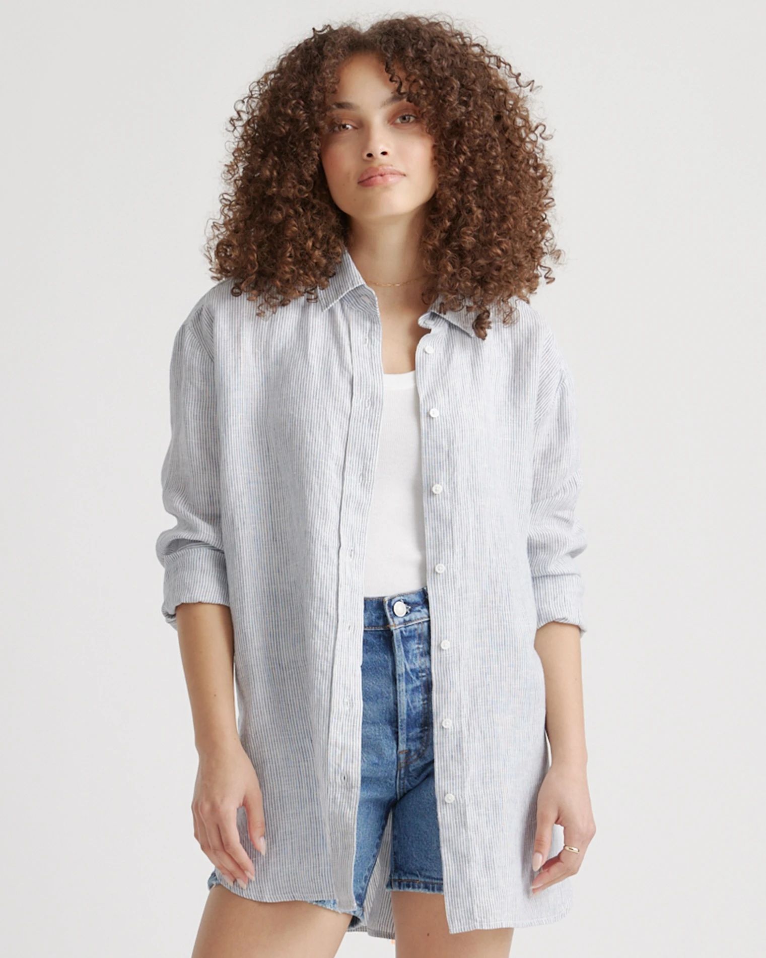 100% European Linen Long Sleeve Oversized Shirt | Quince