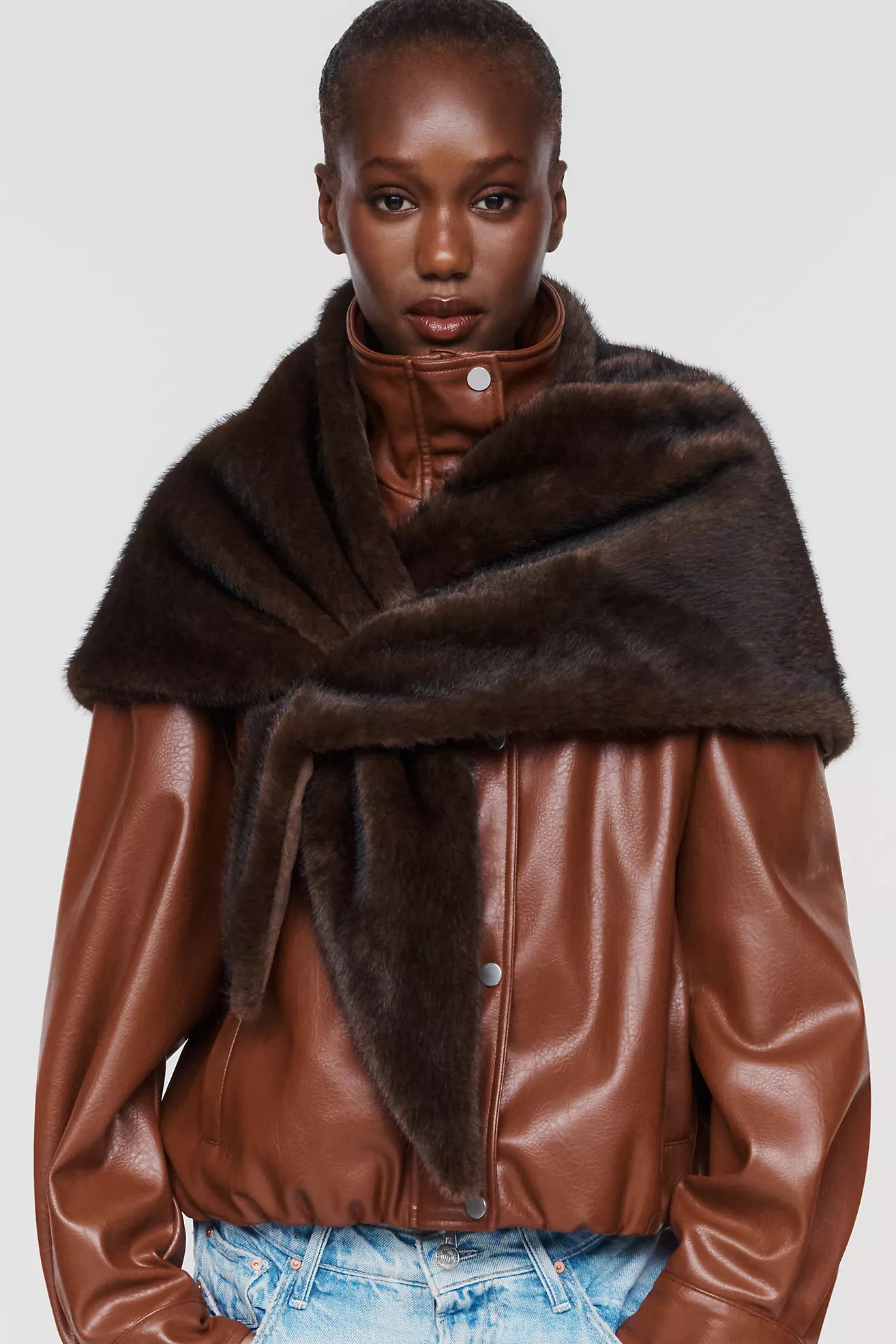 Triangle Faux Fur Scarf | Anthropologie (US)