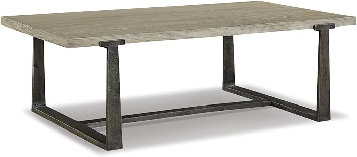 Signature Design by Ashley Dalenville Contemporary Rectangular Coffee Table, Gray & Antiqued Pewt... | Amazon (US)
