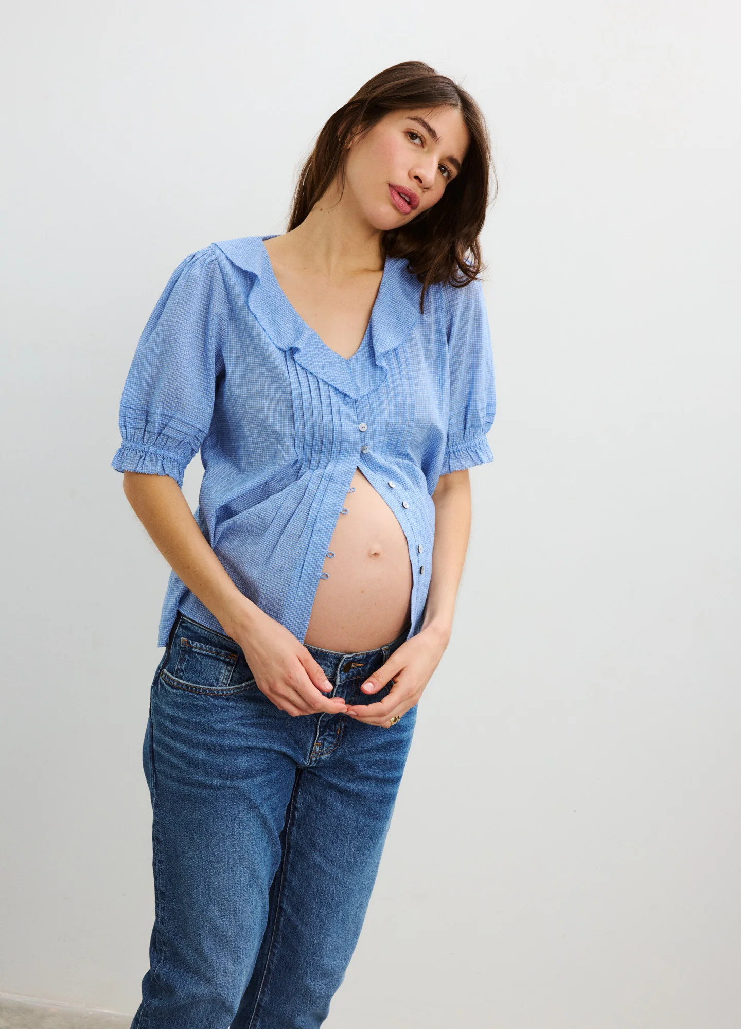 The Plaid Lou Lou Nursing Blouse | HATCH Collection