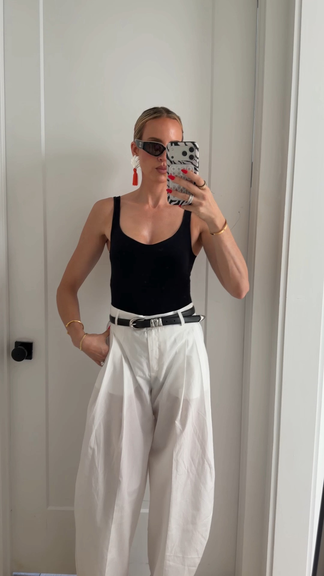 Pants run big! Size down. Linked ￼some similar ones below as well. Top is old from free people, but linked some similar ones also. Got so many compliments on these earrings! ￼￼

#LTKootd #LTKTall #LTKOver40