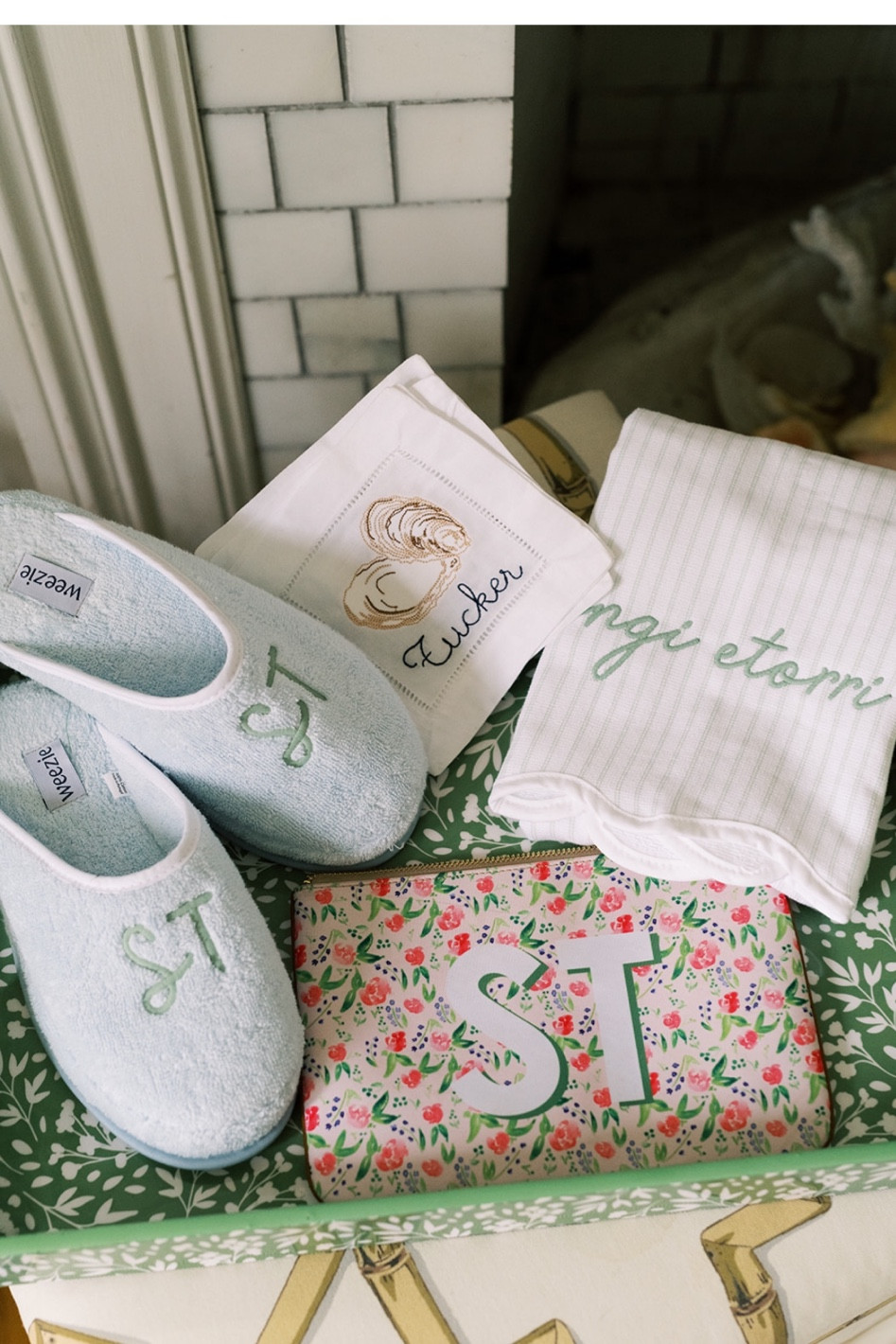 Some adorable personalized gifts!  Cozy slippers, a custom kitchen towel, personalized coasters and a barrington zipper tote to throw in every bag 

#LTKHoliday #LTKshoecrush #LTKunder100