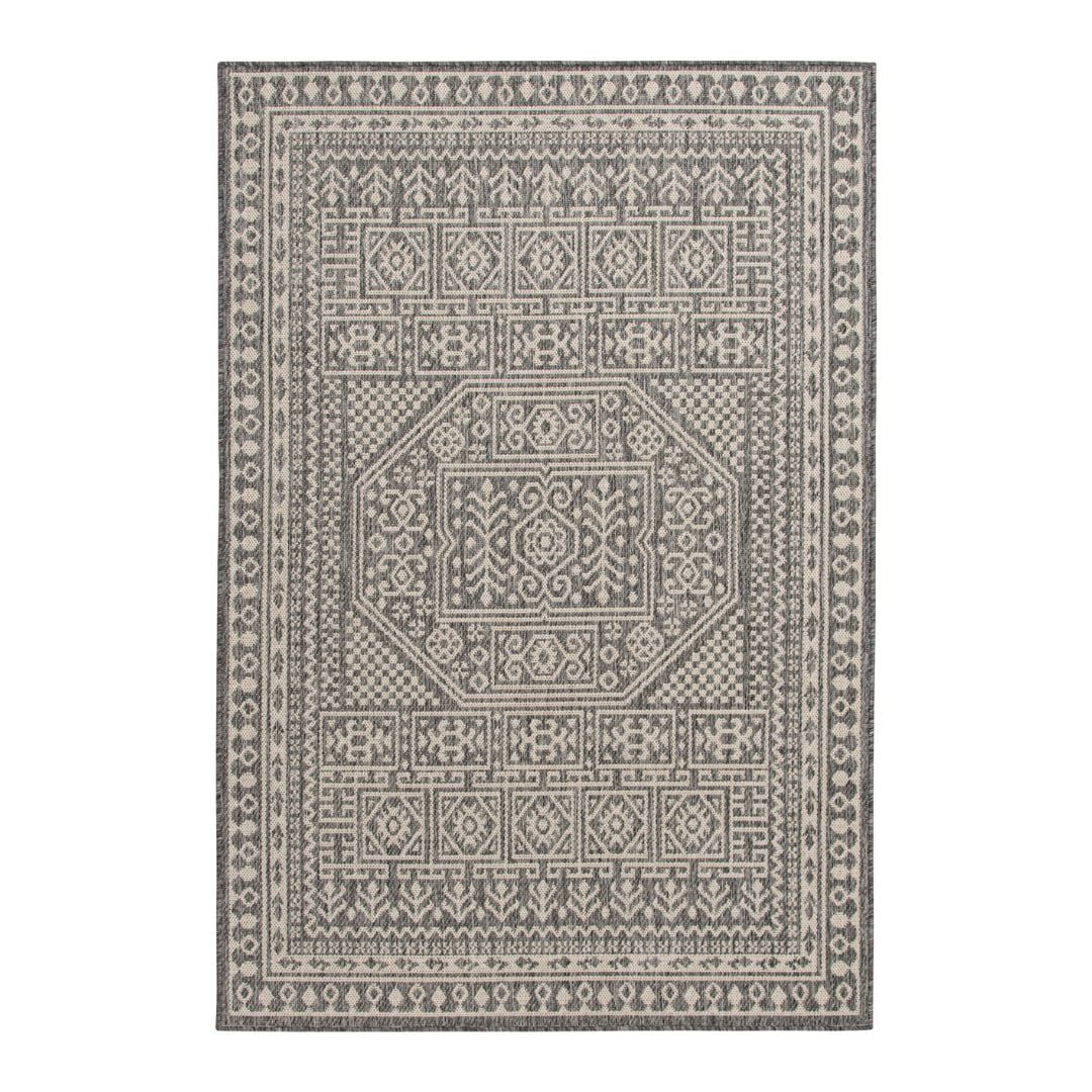 Mainstays 6'x9' Grey Medallion Outdoor Area Rug | Walmart (US)