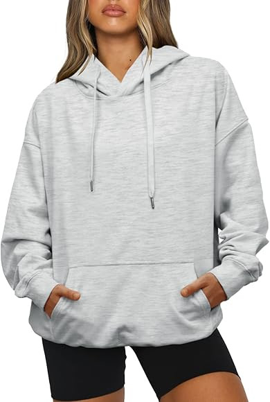 Beaully Women's Oversized Crewneck Long Sleeve Sweatshirts Casual Solid Pullover Sweatshirt Tops Shi | Amazon (US)