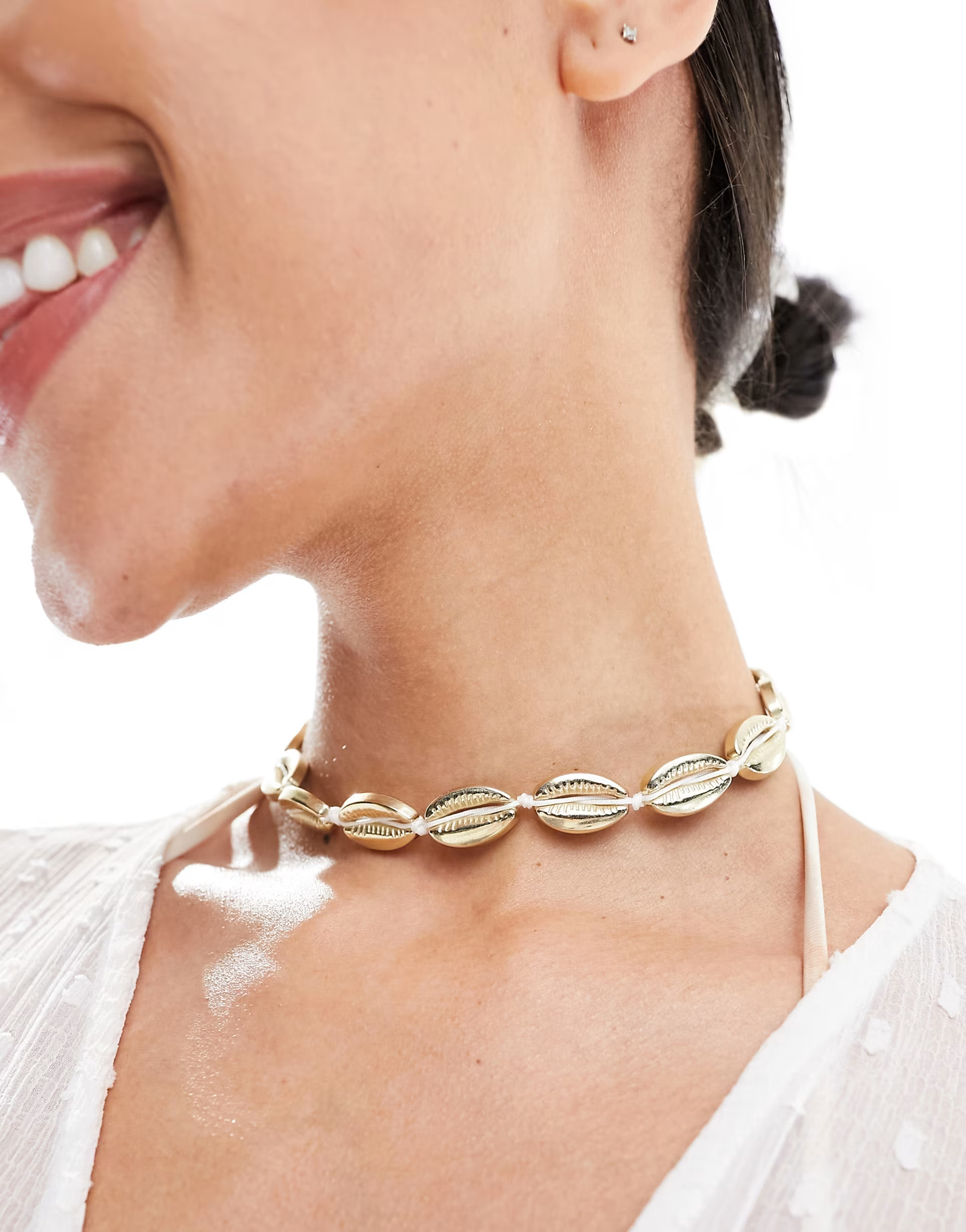 South Beach shell choker necklace in gold | ASOS (Global)