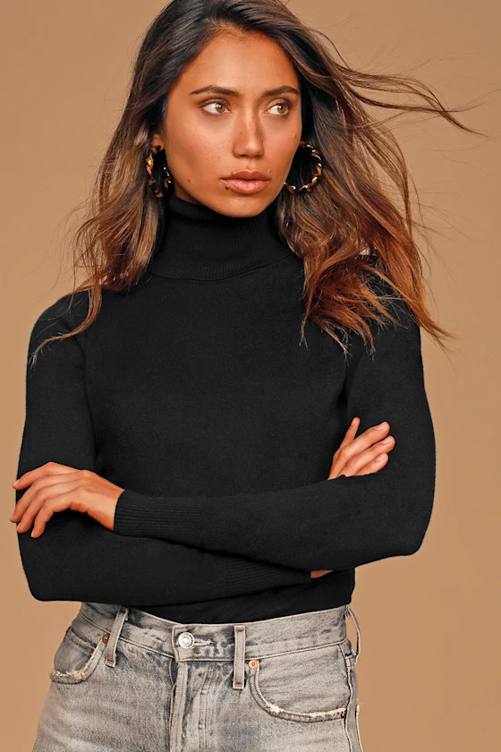 Comin' Up Cozy Black Turtleneck Sweater | Lulus (US)
