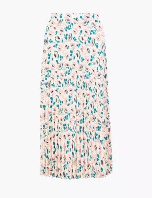 Floral Circle Pleated Midi Skirt | Marks & Spencer (AU)