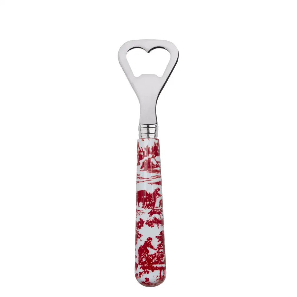 Toile De Jouy Red Bottle Opener 6.25" | Gracious Style