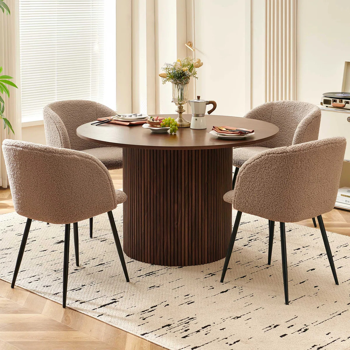Wayfair Round Table With Set Of Four Barrel Chairs & Reviews | Wayfair | Wayfair North America