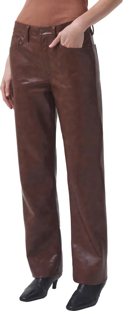 AGOLDE Sloane High Waist Straight Leg Recycled Leather Pants | Nordstrom | Nordstrom