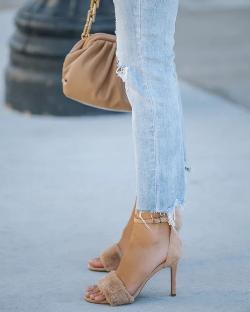 Nori Faux Fur Suede Heel - Almond | VICI