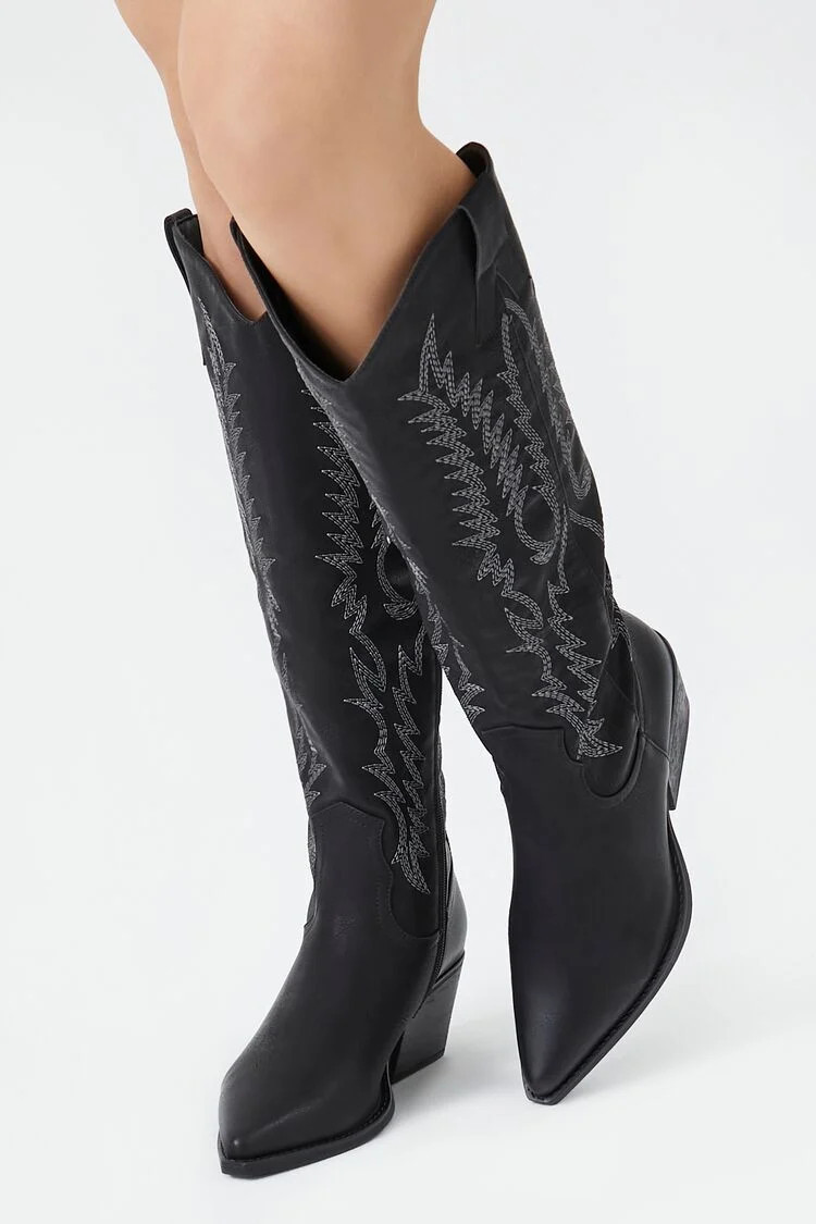 Faux Leather Cowboy Boots | Forever 21 (US)