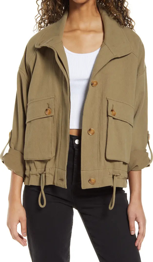 Cotton & Linen Utility Jacket | Nordstrom Rack