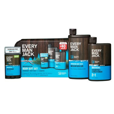 Every Man Jack Mountain Air Holiday Body Dopp Bag Gift Set - 3ct | Target