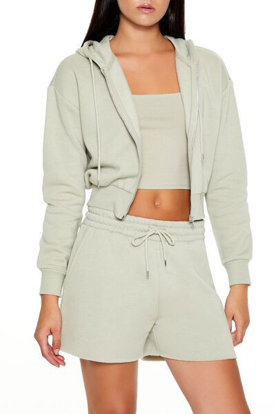 Cropped Zip-Up Hoodie | Forever 21