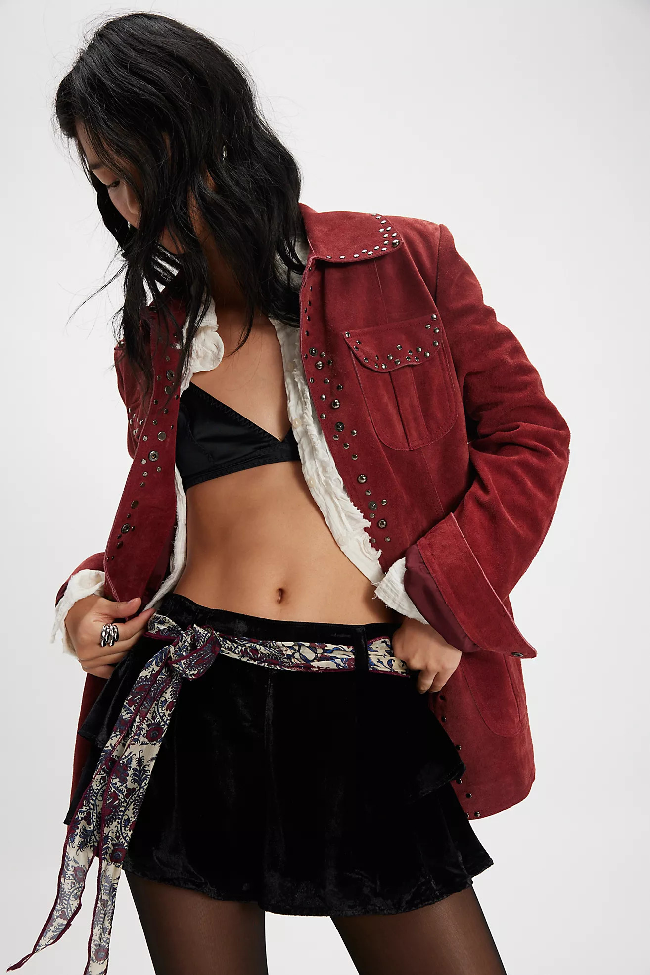 Star Dust Ruffle Velvet Shorts | Free People (Global - UK&FR Excluded)