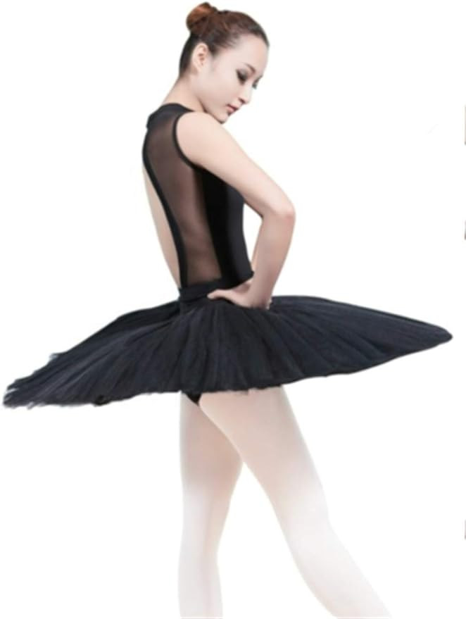 WENDYWU Women Professional Swan Ballet Tutu Skirt Hard Organdy Platter Performance Leotard Skirt | Amazon (US)