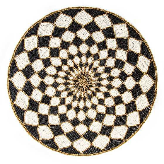 Kaleidoscope Placemat - Black & Ivory | MacKenzie-Childs