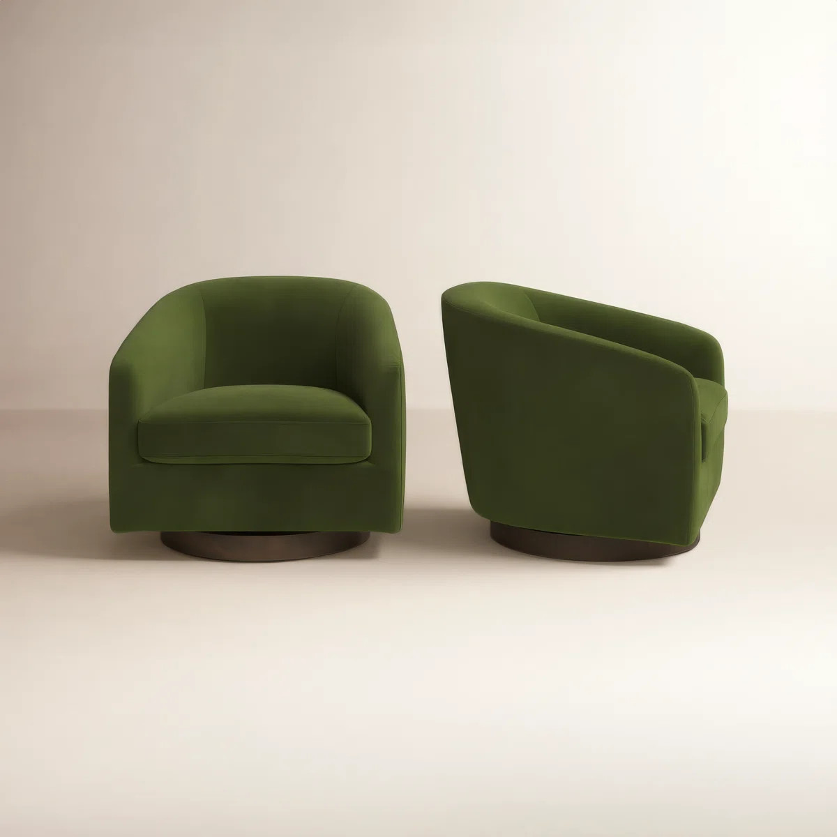 Bennett Upholstered Swivel Barrel Chair (Set of 2) | Wayfair North America