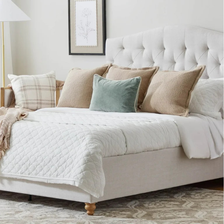 Best seller Better Homes & Gardens Juliet Queen Boucle Platform Bed, Ivory $248.00 | Walmart (US)