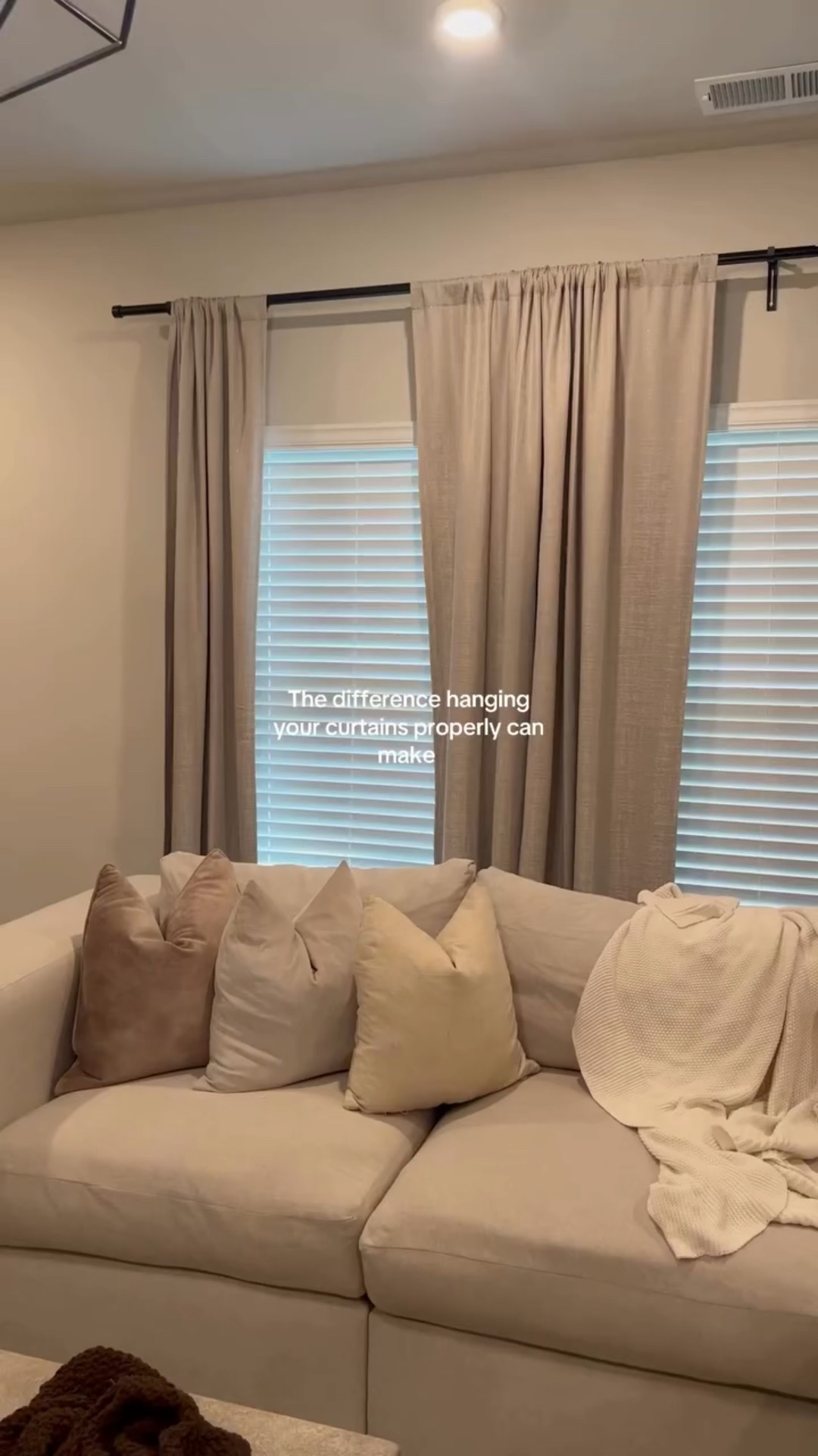 It’s so crazy to see the impact curtains can make to a room when you hang them the right way! 

#howtohangcurtains #curtains #hangingcurtains #housetohome