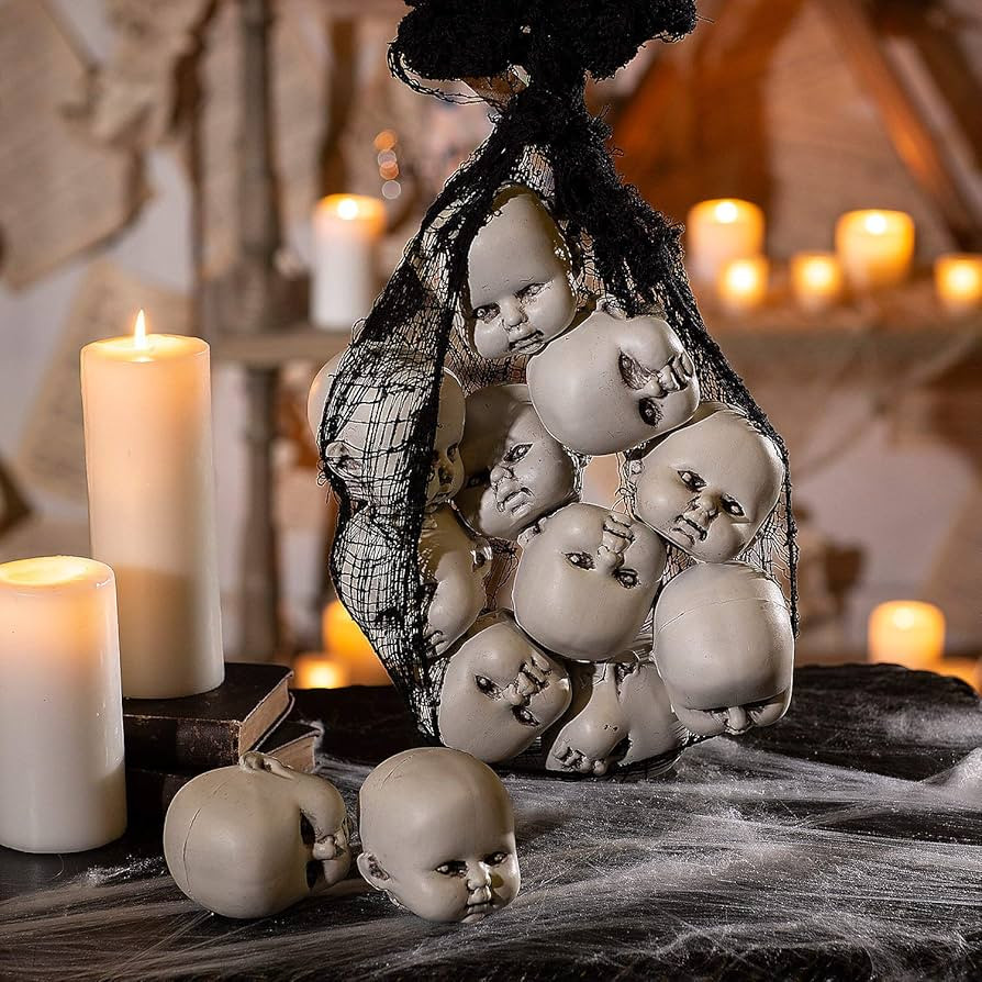Fun Express Halloween Bag of Doll Heads - Home Decor - 12 Pieces | Amazon (US)