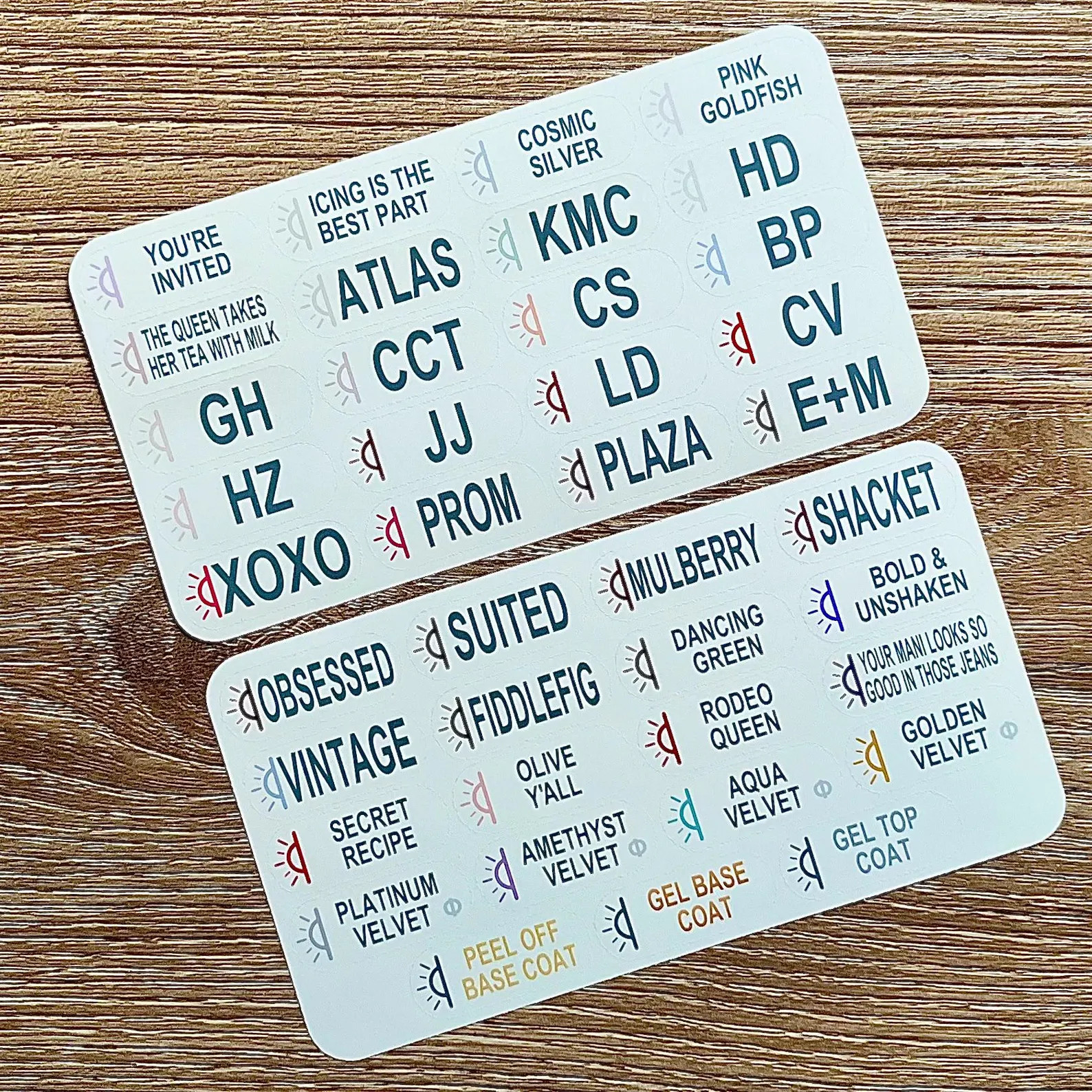 O&J Gel Labels (full Set - Updated Through Builder Gels) - Etsy | Etsy (US)