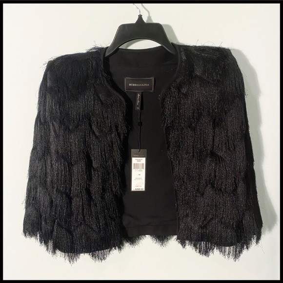 BCBGMAXAZRIA Jaxon Black Fringe Jacket size XS (run small) | Poshmark